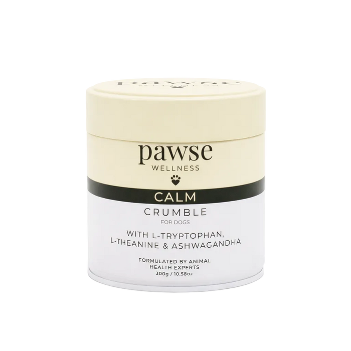 Tin of Pawse Wellness Calm Crumble daily calming supplement for dogs